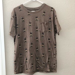 Alphabeta Men's Novelty Short Sleeve Pug Shirt